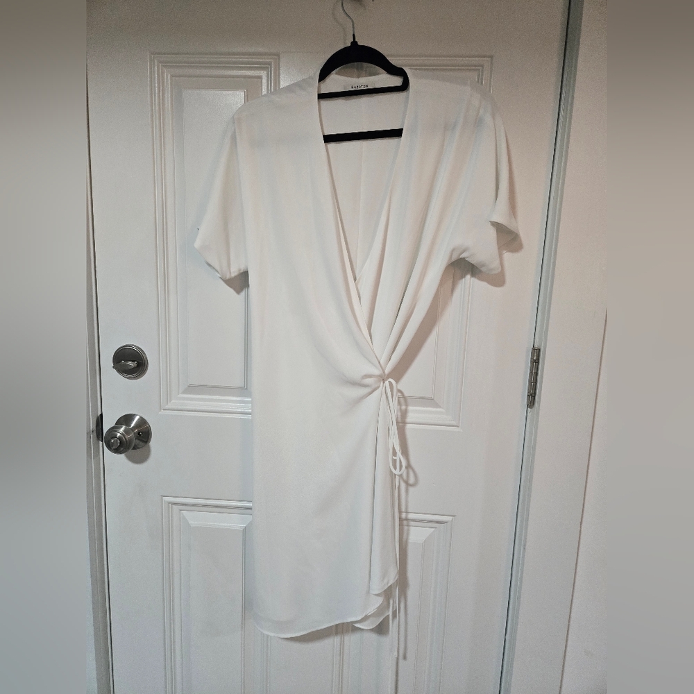 Babaton White Wrap Dress